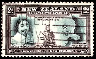 Timbre de 1940 imprimé par la poste de Nouvelle-Zélande.