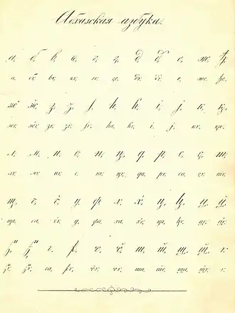 Alphabet abkhaze dans von Uslar 1862.