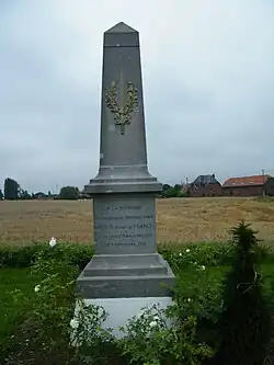 Monument au 308e&nbsp;RI, morts pour la France à la prise d'Ablaincourt, 7 novembre 1916.
