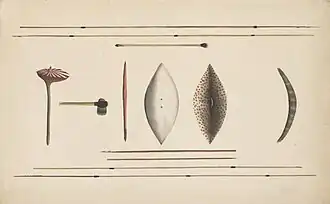 Autres outils de chasse et armes aborigènes, vers 1790 ?