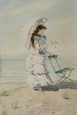 Femme élégante sur la plage, 1884Collection privée