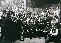 L'atelier de William Bouguereau vers 1890.