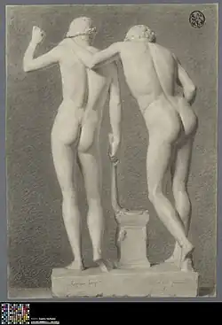 Étude académique d'après une sculpture du groupe de San Ildefonso, (1855-1859).