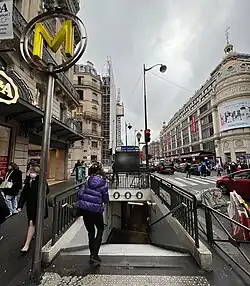 L'accès no&nbsp;3, « Rue de Caumartin ».