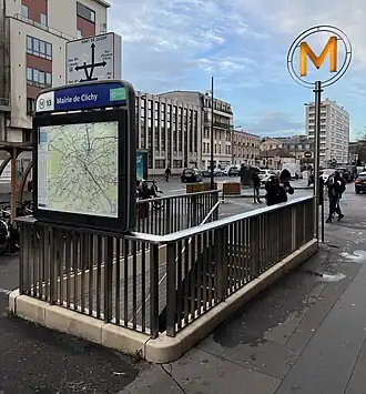 Entrée de la station de la Rue Martre.