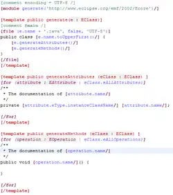 Exemple de templates Acceleo