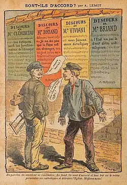 Caricature critique de la séparation des Églises et de l'État