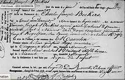 Acte de Naissance de Charles-François Beckers