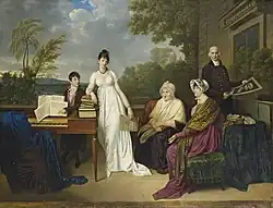Une jeune personne hésitant à toucher du piano devant sa famille, 1804, Frances Lehman Loeb Art Center