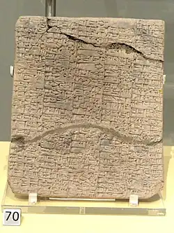 Tablette administrative de la période paléo-babylonienne (v. 2000-1600 av. J.-C.). Musée de l'Oriental Institute de Chicago.