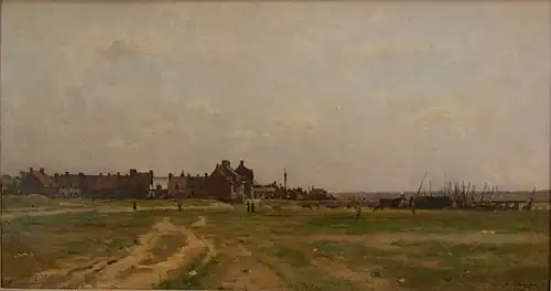 Jacques Adrien Sauzay, Vue d'Étaples vers 1875, Lancaster, Judges' Lodgings (en).