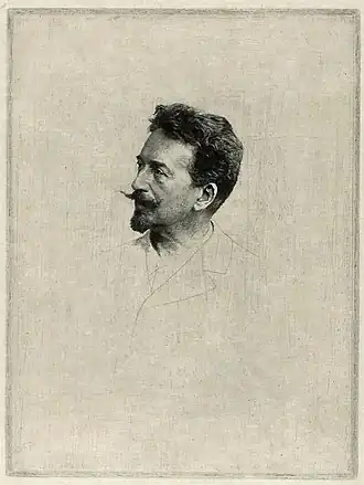 Portrait de Félicien Rops, 1895 (Eau-forte ; 19,9&nbsp;×&nbsp;15,1&nbsp;cm), Chicago, Art Institute of Chicago