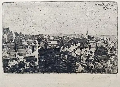 Vue de Liège, 1876 (Eau-forte ; Inv. Delchevalerie no 56), Collection privée