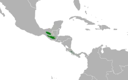 Carte de l'Amérique centrale avec certaines zones coloriées en vert