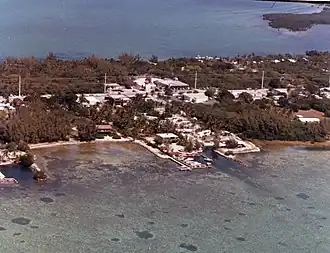 Vue aérienne d'une partie de Upper Matecumbe Key.