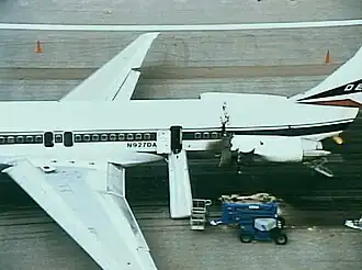 Vue aérienne de la section arrière de l'appareil après l'incident.