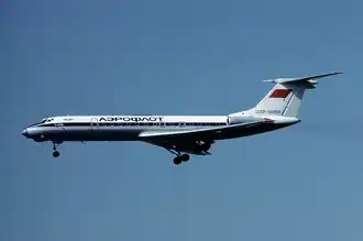 Un Tupolev Tu-134 d'Aeroflot, semblable aux 2 appareils impliqués dans l'accident.