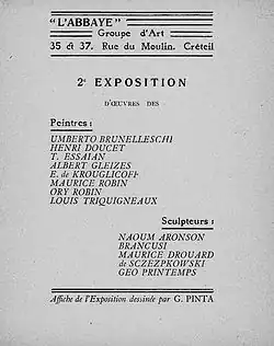 Affiche pour la 2e exposition du groupe de l'Abbaye (1908)