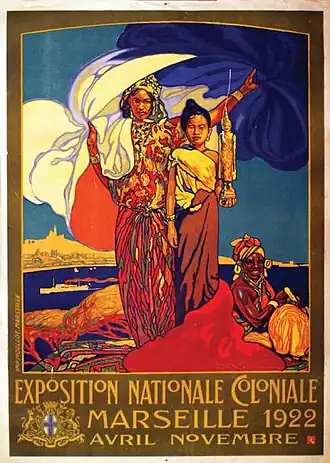 Affiche de l'exposition coloniale de 1922 par David Dellepiane.