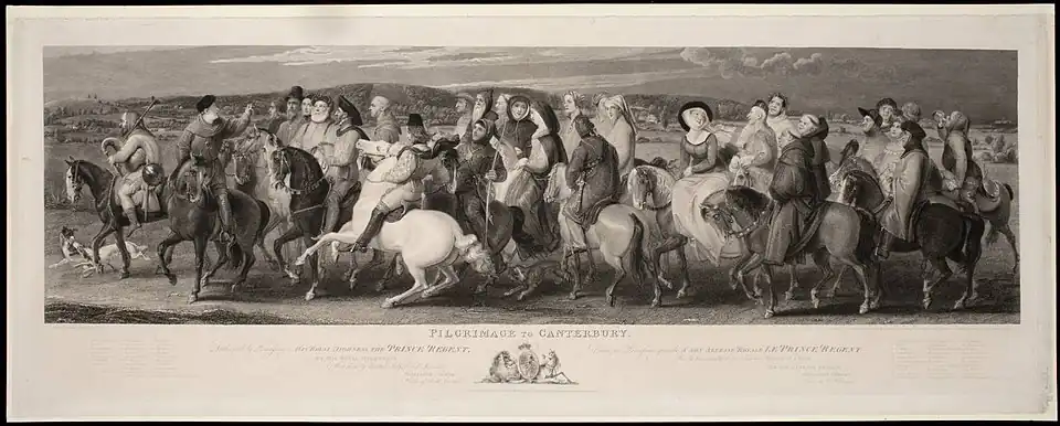 L'estampe Canterbury pilgrims