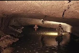 Siphon 4 de la grotte d'Agen Allwedd, Old Incline, Ffawyddog, Powys, Pays de Galles, Royaume-Uni.