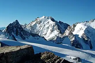 Face nord de l'aiguille d'Argentière, depuis l'aiguille du Tour.