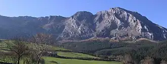 Vue de la face Est de l'Alluitz et une partie de la crête.