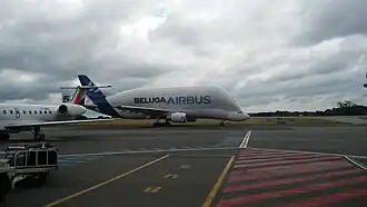 Activité Fret: Le Beluga ancienne génération à Nantes en 2016.