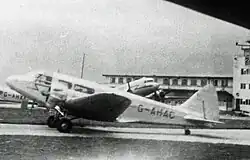 Description de l'image Airspeed AS.6 Envoy G-AHAC Private Charter RWY 1948 edited-2.jpg.