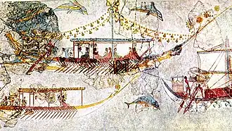 Navire amiral et bateau à voile