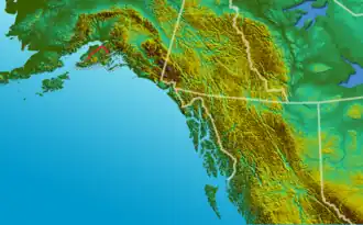 Carte de localisation des montagnes Kenai.