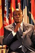 Alassane OuattaraCoalition RHDP(RDR, PDCI, UDPCI et MFA)Suffrages en 2010 -RDR : 32,07 % puis 54,10 %PDCI : 25,24 %.