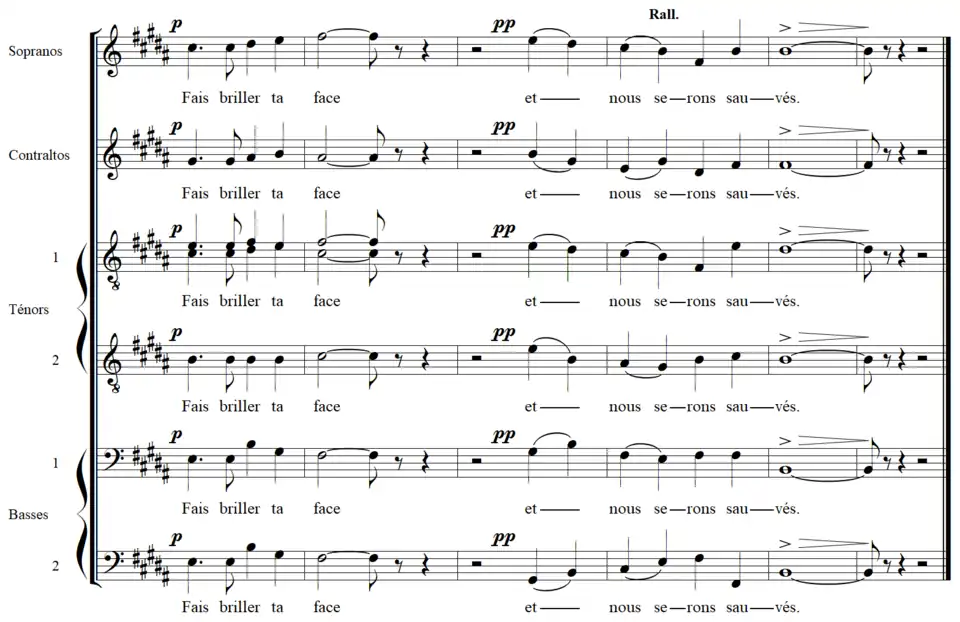 partition pour choeur mixte sans accompagnement