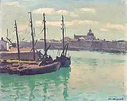 Albert Marquet, L'Église des Sables-d'Olonne vue des quais du port de la Chaume.