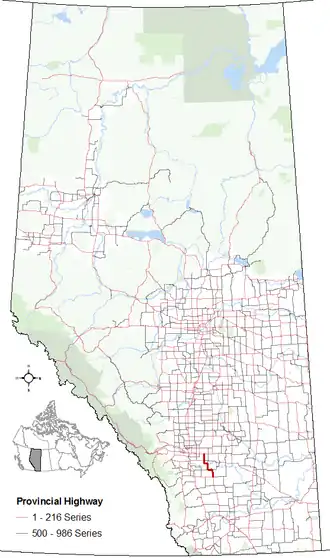 Carte de la Route 24 (Alberta).