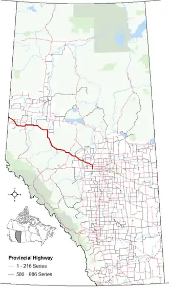 Carte de la Route 43 (Alberta).