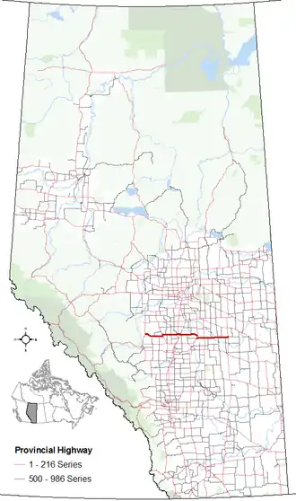 Carte de la Route 53 (Alberta).