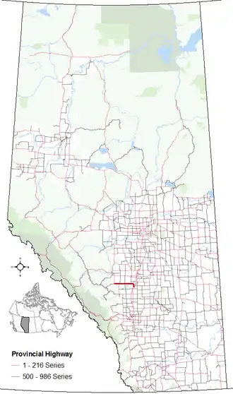 Carte de la Route 54 (Alberta).