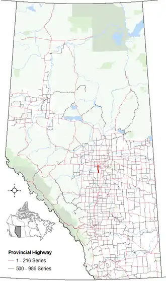 Carte de la Route 60 (Alberta).