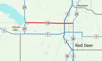 Route 3A à Sylvan Lake et Red Deer