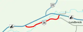 Route 3A près de Lundbreck