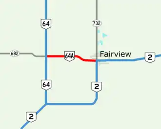 Route 64A à Fairview