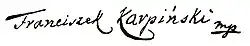 signature de Franciszek Karpiński