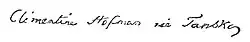 Signature de Klementyna HoffmanowaClémentine Hoffman