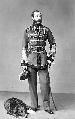 Le tsar Alexandre II et son chien Milord, 1870.