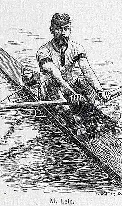 Alexandre Lein, vers 1880 (champion de la Marne de 1883 à 1885, et de France de 1876 à 1883, en skiff);
