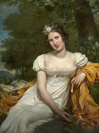Portrait d'Alexandrine Saint-Aubin par Paulin Guérin.