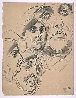 Quatre études de têtes, Paris, musée du Louvre.