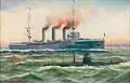 Kriegsschiff und U-Boot auf See (1914)