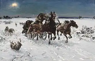 Troïka poursuivie par les loups, sans date